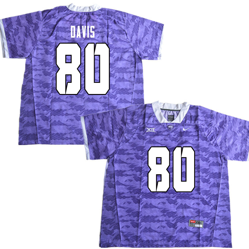 Men #80 Al'Dontre Davis TCU Horned Frogs College Football Jerseys Sale-Limited Purple - Click Image to Close